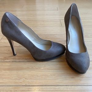 Calvin Klein Taupe Suede Gilda Heels